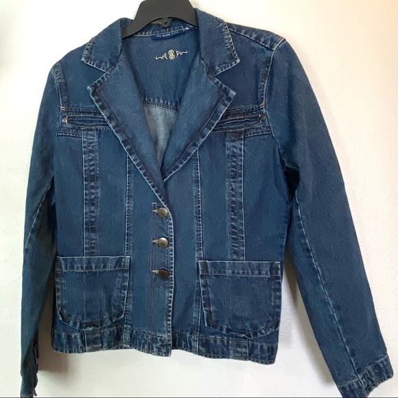 Bill Blass Jean Button Front Jacket - Picture 6 of 9